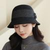 New Knitted Bucket Hat Women Autumn and Winter Warm Ear Protection Fashion Flower Elegant Mother Basin Hat