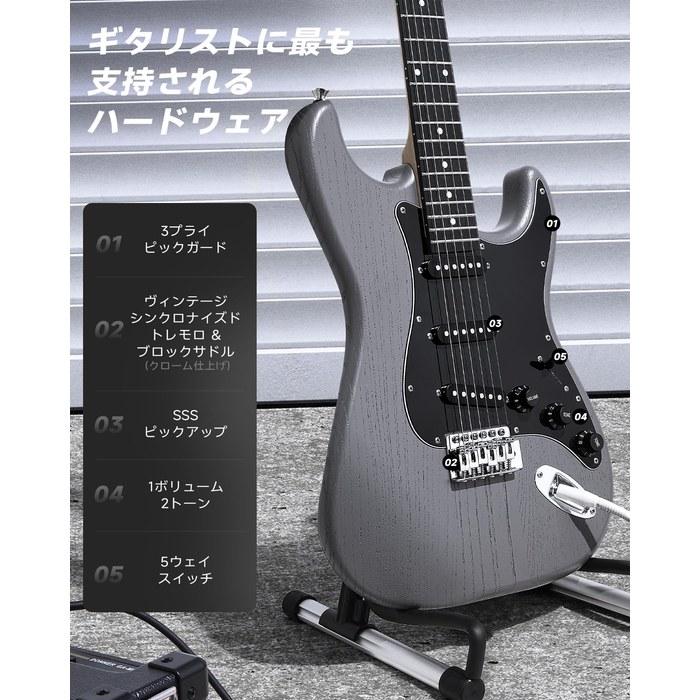 Donner Electric Guitar Beginner Set ST-Type SSS Pickup 39 Inch Full Size with Mini Amp, Case & 9 Accessories DST-80B Matte Black