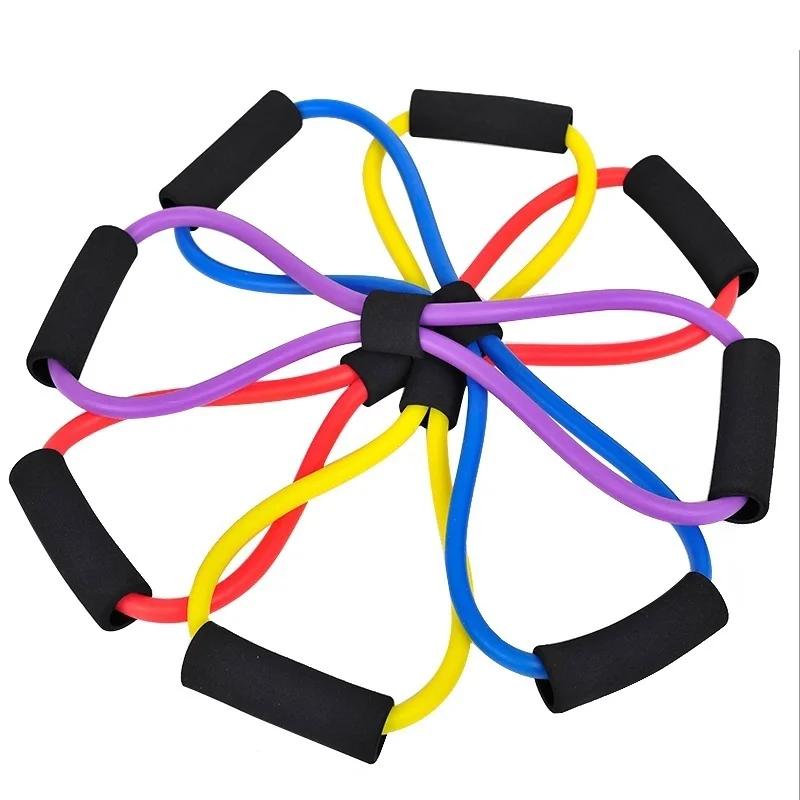 Yoga Gum Fitness Resistance 8-word Chest Expander Rope Exercise Muscle Training Rubber Elastic Band Sports Fitness Band