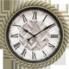 12-inch Imitation Woven Rattan Shell Roman Numeral Clock Face Retro Wall Clock European and American Retro Fashion Wall Clock Quartz Clock