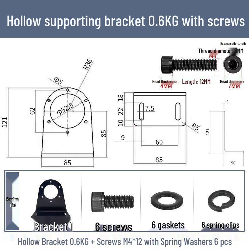 0.6KG-40KG Magnetic Powder Brake and Clutch Bracket, Single/Double Axis