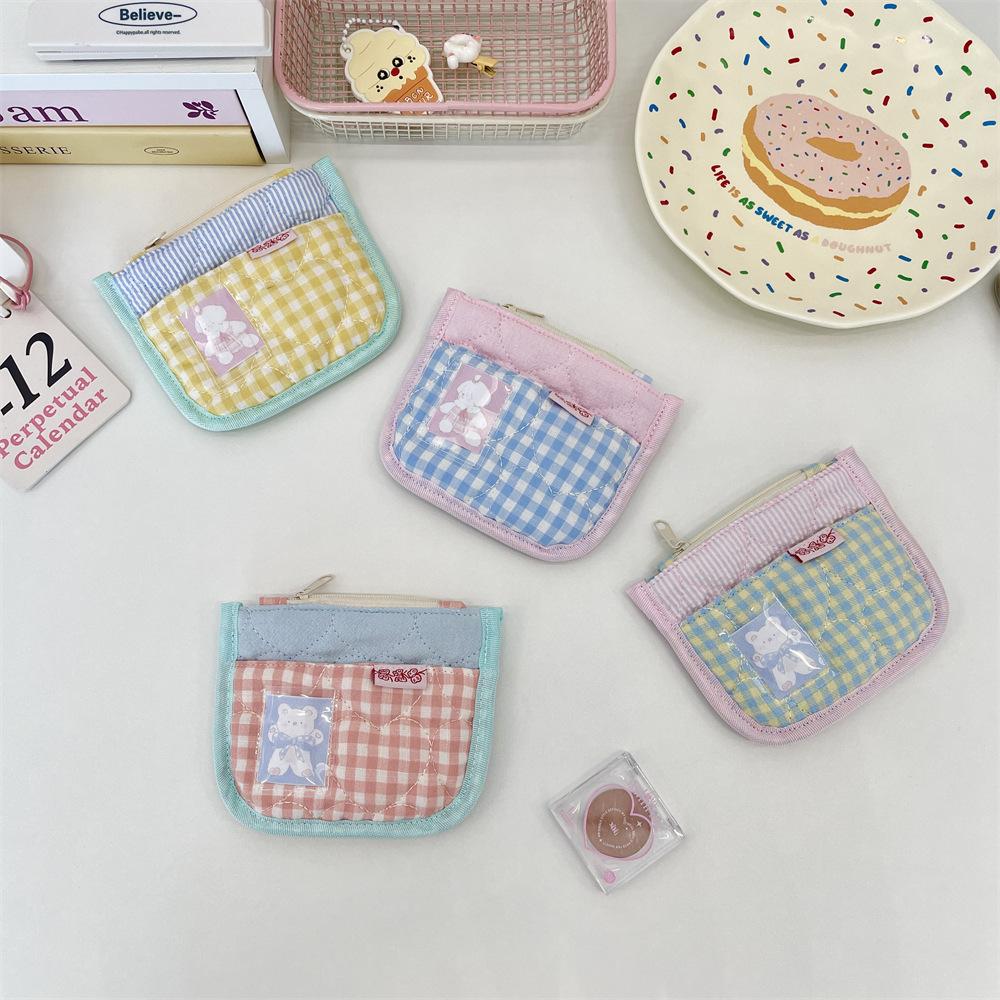 Cute and sweet card bag, change storage bag, student bank card, ID bag, change, small item storage bag.
