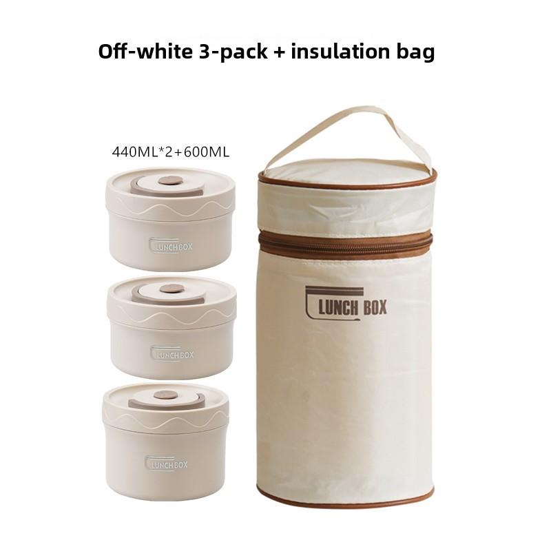 

3 шт. Ланч-бокс из нержавеющей стали SUS304 с термосумкой, можно использовать в микроволновой печи, многосекционный контейнер для еды для офиса, путешествий