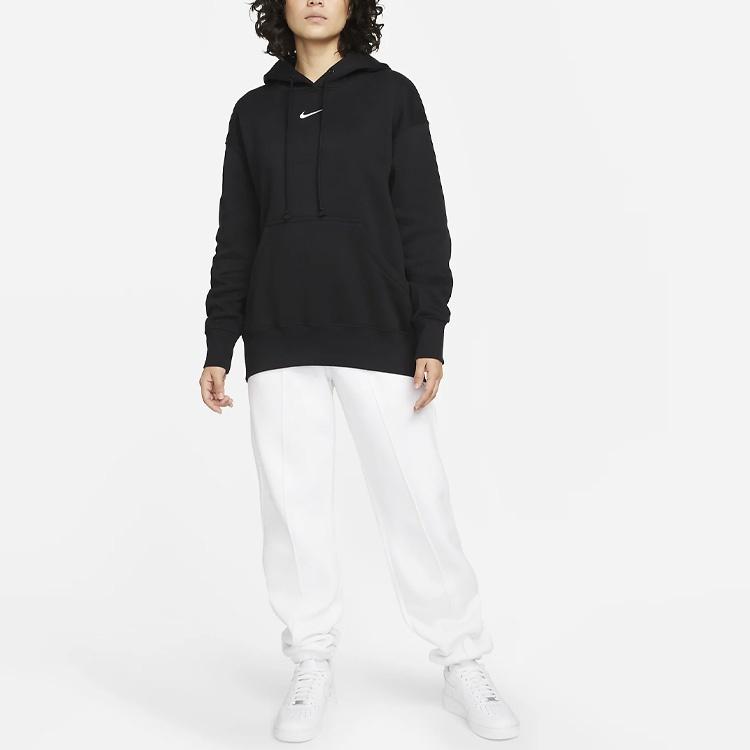 Nike Women's Phoenix Fleece Oversized Pullover Hoodie Black/Sail DQ5860-010