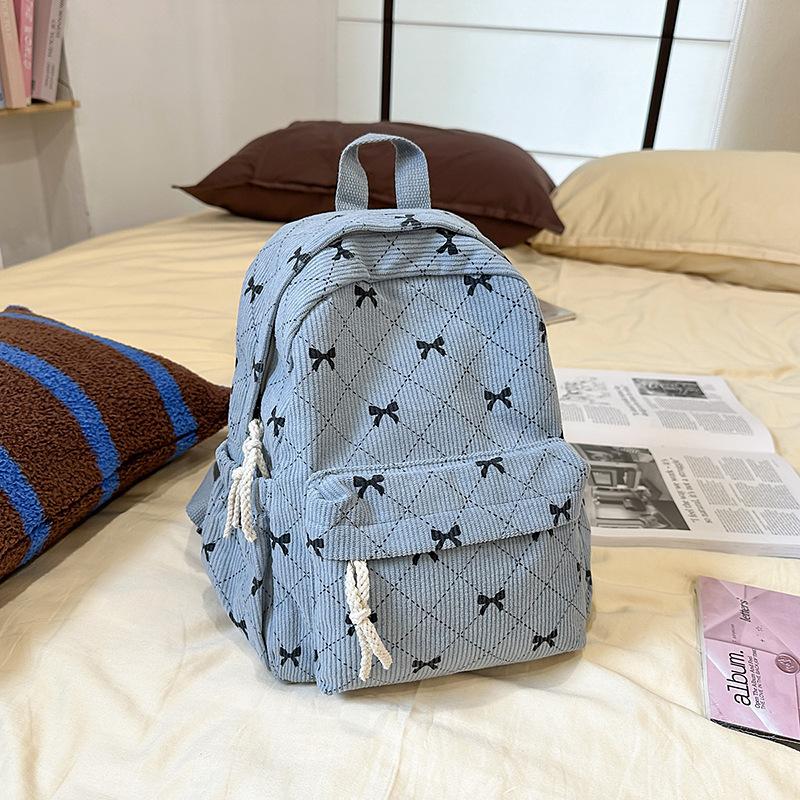 Rucksack mit Schleifen-Dekor Neuer Lässiger Mode-Stil Große Kapazität Verschleißfest Schmutzabweisend Schultasche für Schüler