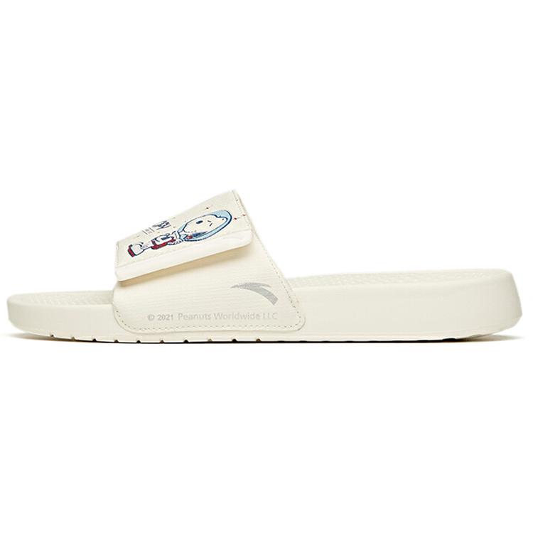 New SNOOPY X Anta Life Collection Quiet Slide Slippers Men's White Blue 912126993-3