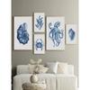 Modern Blue Coastal Sea Life Watercolour Wall Art  HD Canvas Print Poster for Living Room  Bedroom Decor