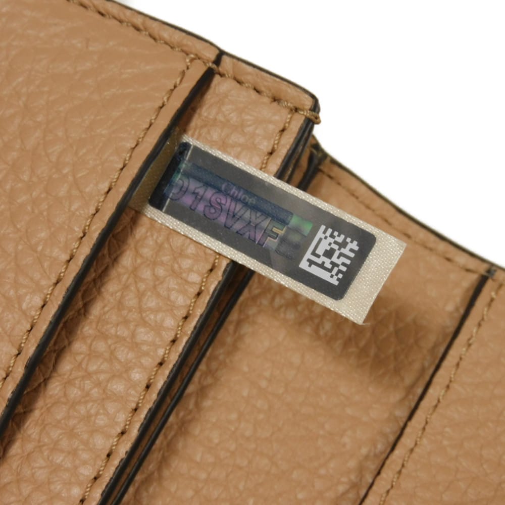 Used 9656 Alphabet Card Holder CHC21WP015F57 7946 Current Pastel Unused Logo Medal Charm Muted Brown Women's from Japan