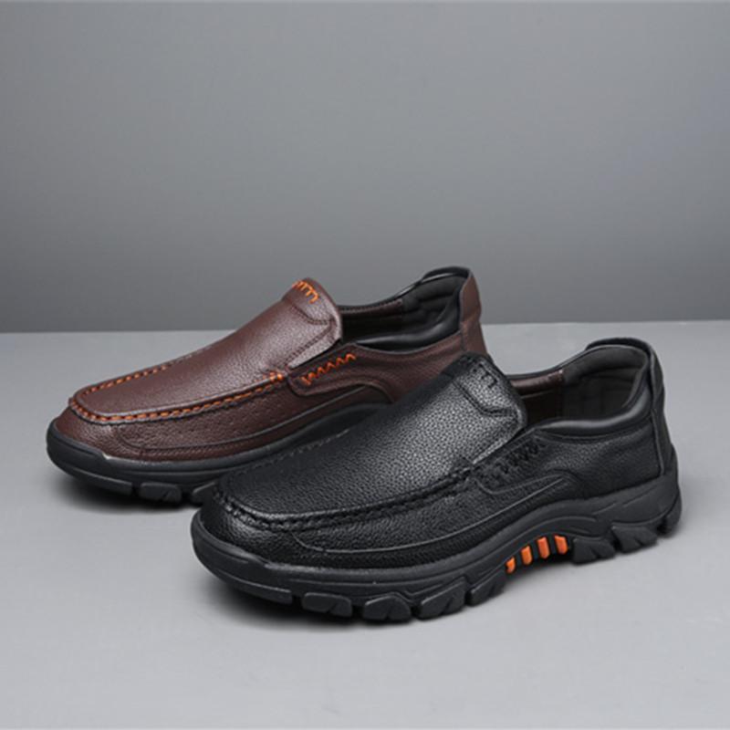 Mens Casual Loafers outdoor fashion Slip On Shoes Leather Walking Shoes for Men  Spring autumn office shoes men footwear