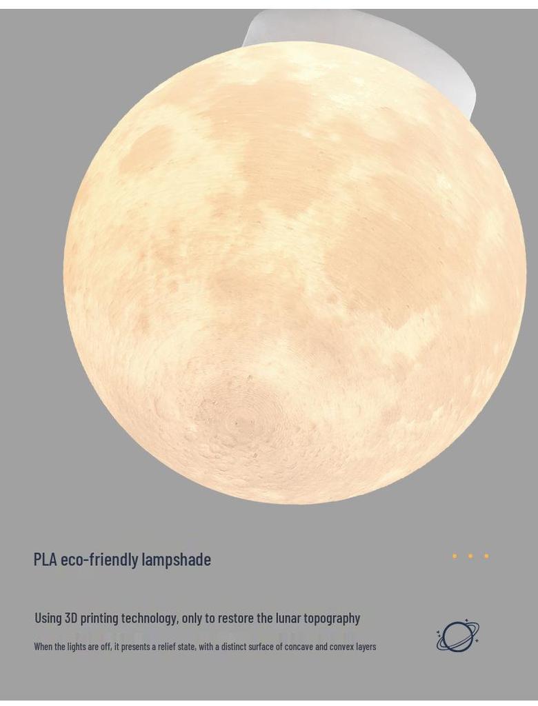 Modern Minimalist Large Creative Moon Ceiling Light for Children's Room & Bedroom