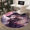 1pz Tappeto Rotondo Design Anime Tappetino Sotto Sedia da Ufficio con Stampa Lupo Fantasy e Principessa, Decorazione Casa, Universale per Tutte le Stagioni