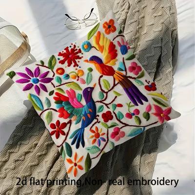 Cute Animals Print Pillowcase: 2D Flat Printing, Non-real Embroidery, Night Sofa  Night Sofa Cushion
