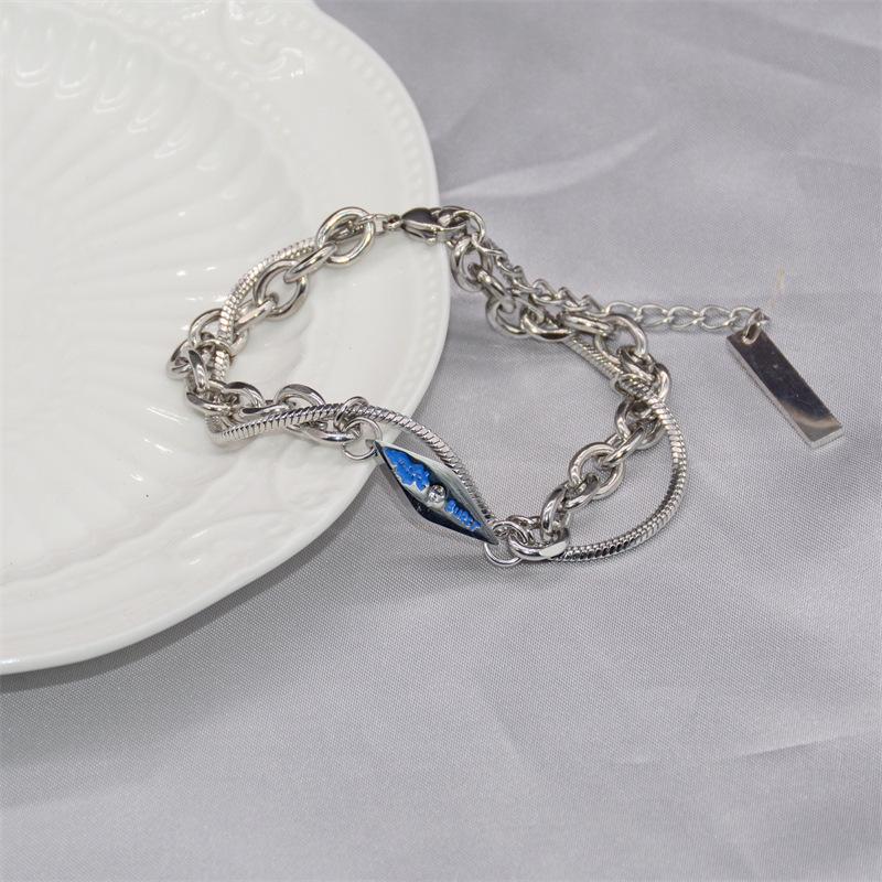 Wrapped titanium steel bracelet men's tide high sense niche men's student fashion versatile personality men's lava hand jewelry