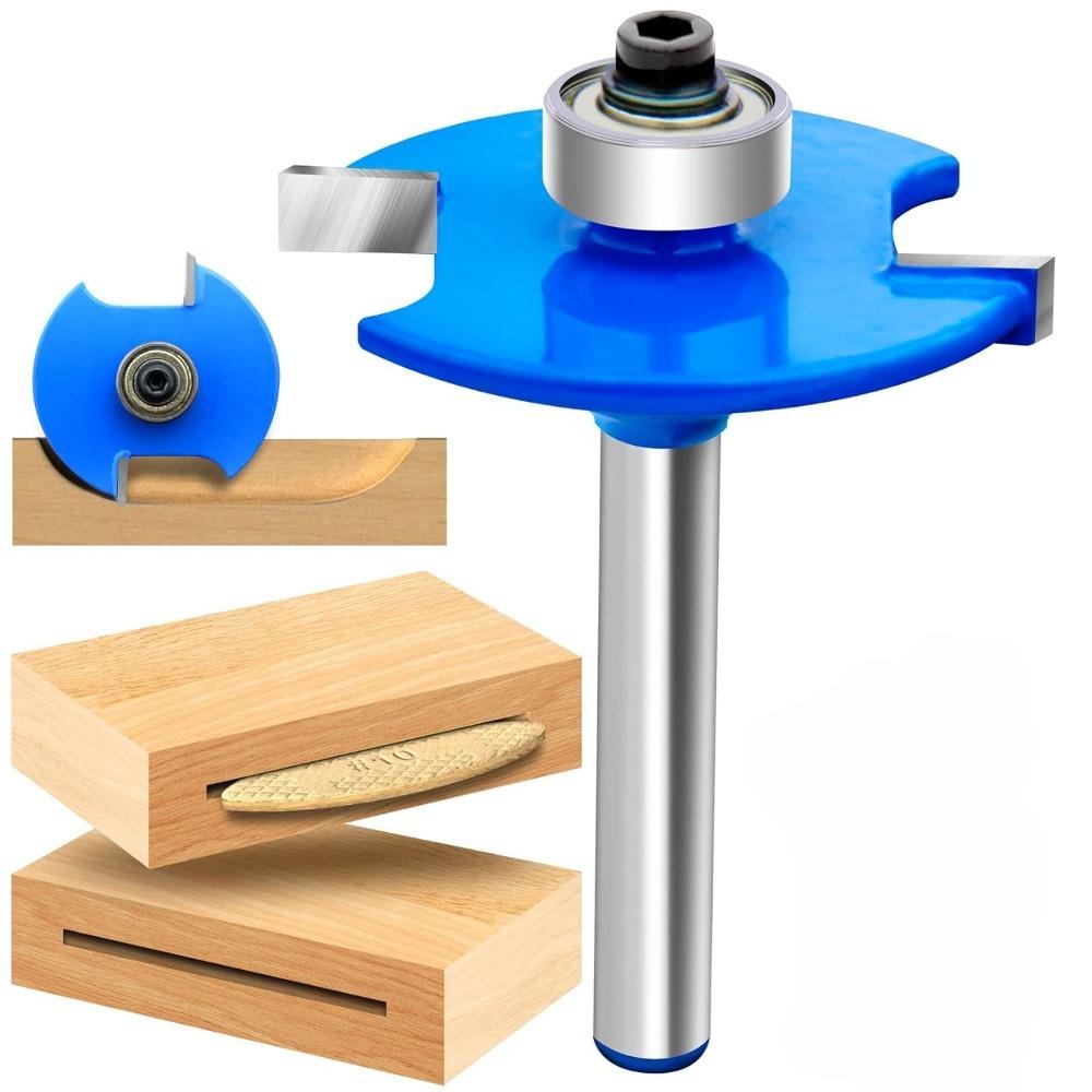 Biscuit Jointer Router Bit 1/4 Inch Shank, Biscuit Joint Slot Cutter Router Bit, Wood Biscuit Cutter, Woodworking Cutter Tool