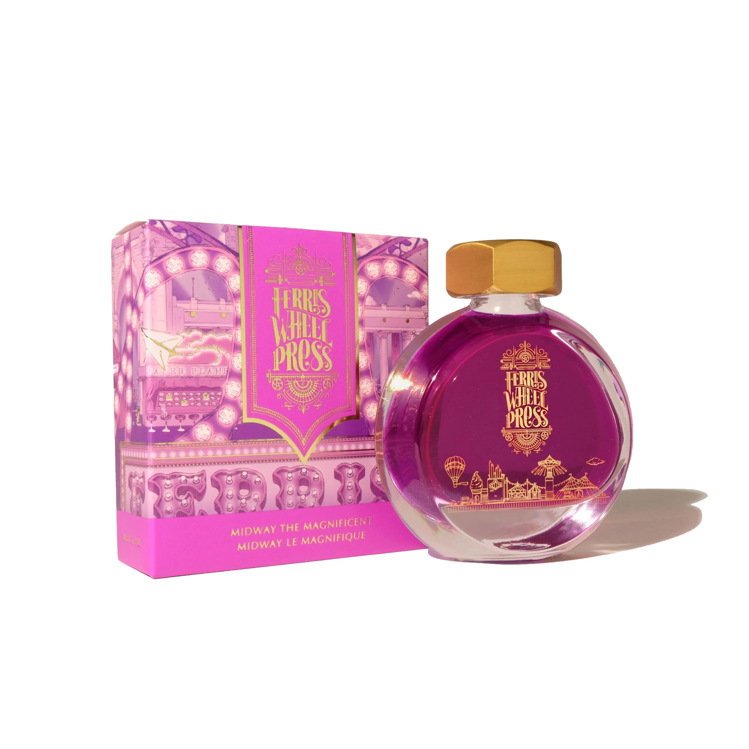 

Ferris Wheel Press Fountain Pen Everyday Ink Fuchsia with Glistening Blue 38ml Ink, Collection, Shimmer,