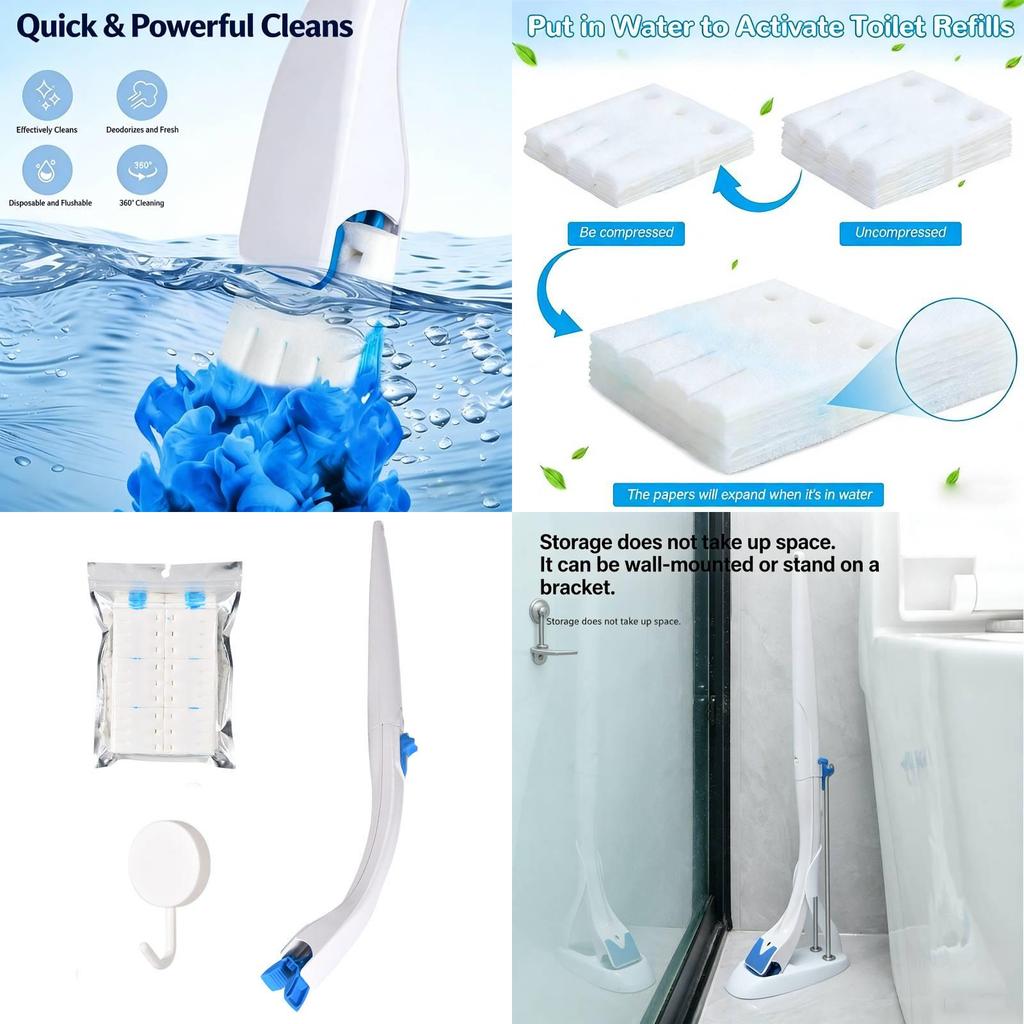 Modern Minimalist Disposable Toilet Brush Set With Cleaning Liquid For Home Bathroom Cleaning Supplies