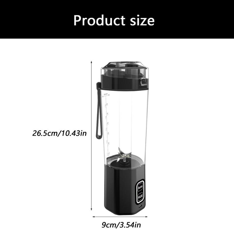 Type C Charging Portable Drink Cup, 700ml Personal Juicer Mixer with Carry Loop, Auto and Pulse Use for Travel Drinks