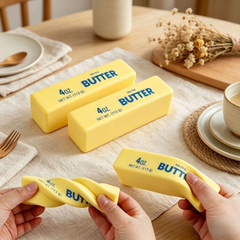 Super Wet And Soft Slow Rebound Butter Stick Cute Creative Internet Celebrity Pinching Music Suck Finger Food Play Cheese Decompression Toy