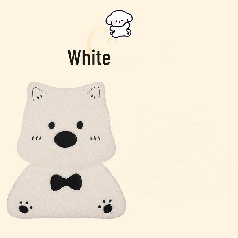 West Highland Cartoon Puppy Plush Car Seat Cushion - Winter Warmth Universal Cover