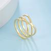 Women Cross Rings Stainless Steel Gold Color Minimalist Geometric Lines Ring Trend Wedding Jewelry Valentine Gift