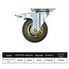 Gold-Plated Silent Rubber Casters with Brake - 3, 4, 5 Inch Options