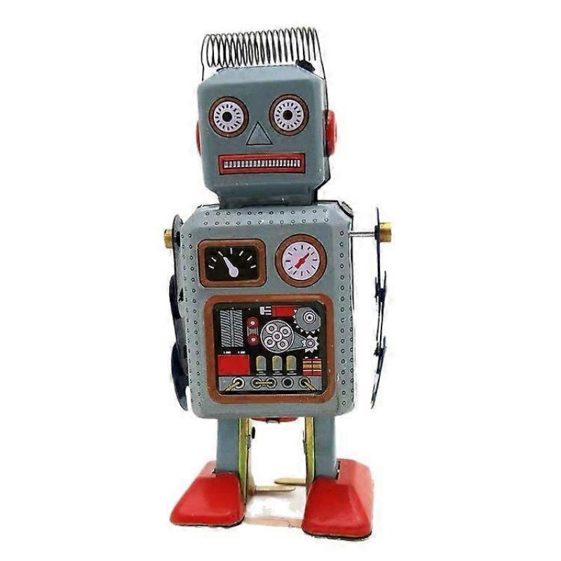 Wind Up Vintage Robot Toy, Clockwork Walking Tinplate Toy, Retro Mechanical Robot for Birthday Gift, Photo Prop, Decoration, Surprise Present