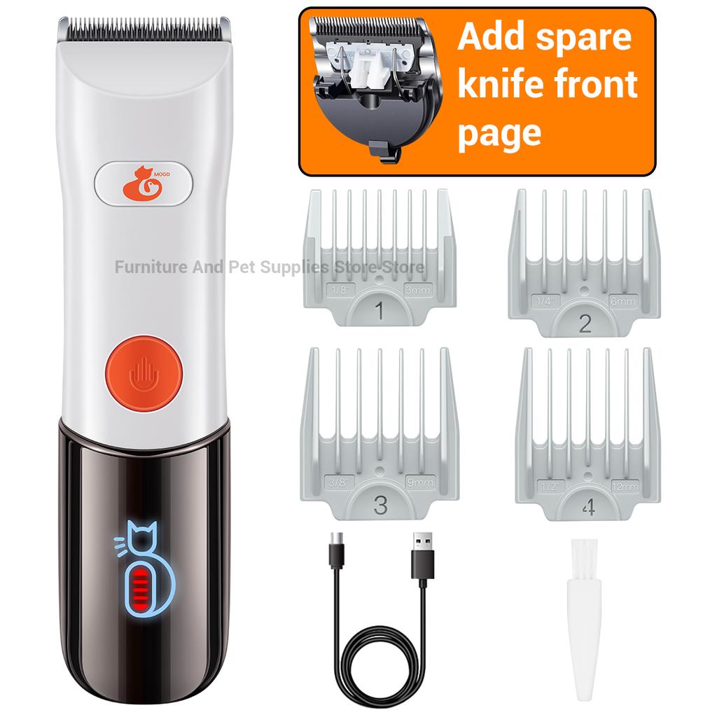 Pet hair clipper set dog electric hair clipper dog and cat hair trimmer waterproof and replaceable blade head pet 3-speed shaver