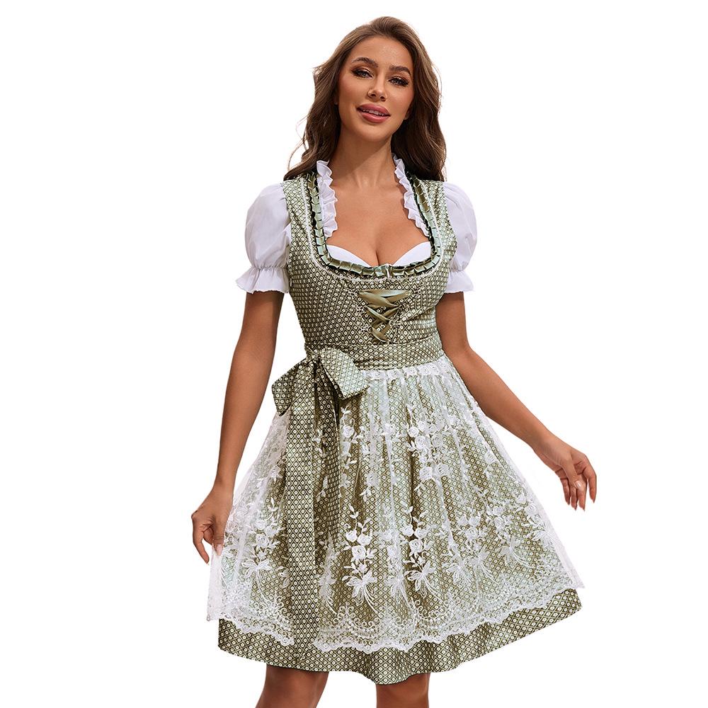 Lielizmēra Bavārijas Oktoberfest viesmīles kleitas komplekts