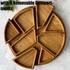 8-Section Wood Appetizer Plate Detachable Snack Plate with 8 Compartments for Serving Sharing and Displaying Food
