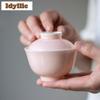 130ml Pink Gold Ingot Gaiwan Handmade Tea Bowl Tea Tureen Tea Bowl With Lid Kit Tea Brewing Cover Bowl Teaset Accessories Craft