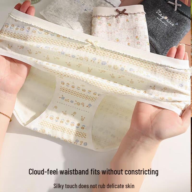 FitonTon Women's Cotton Mid-Waist Briefs 3-Pack