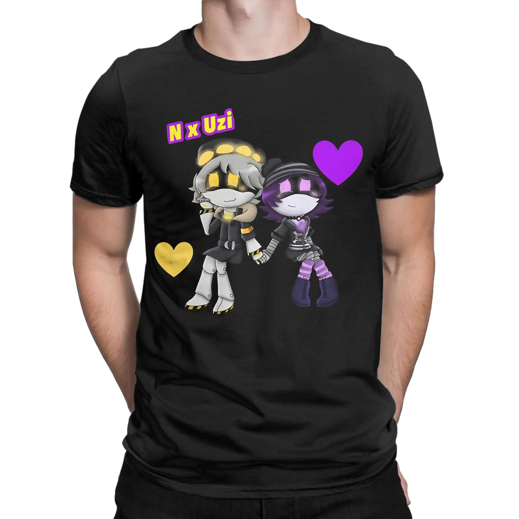 

Murder Drones N and Uzi Men s T Shirt Humorous Tee Shirt Short Sleeve Round Neck T-Shirts 100% Cotton Gift Idea Tops XXXXXL чорний
