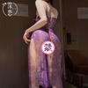 Sex Underwear Pure Desire Suspender Lace Perspective Sexy Split-ended Long Dress Purple Pure Desire Small Chest Temptation