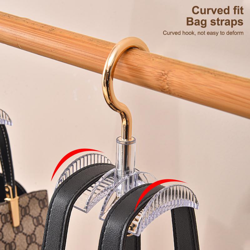 360° Rotating Bag Hook Multifunctional Bag Scarves Hanger Wardrobe Coat Rack No Drilling Required Home Storage Hangers