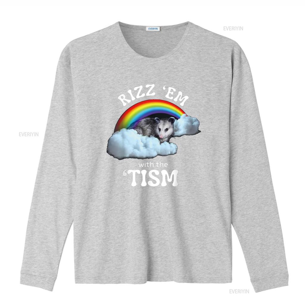 Autism Funny Rizz Em With The Tism Meme Autistic Opossum T Shirt vintage Washed Slightly Stretched homme fashion graphic