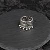 Adjustable Vintage Lace Fringe Ring Women Men Boho Ethnic Style Statement Jewelry