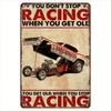 Vintage Racing Metal Tin Sign Wall Decor 8x12 Inch Retro Garage Man Cave Bar Home Art