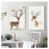 Deer Trees and Flowers Picture  Print and Posters Graffiti Art for Child Kids Room Decor 3-47 Art Canvas Painting Nordic Animal