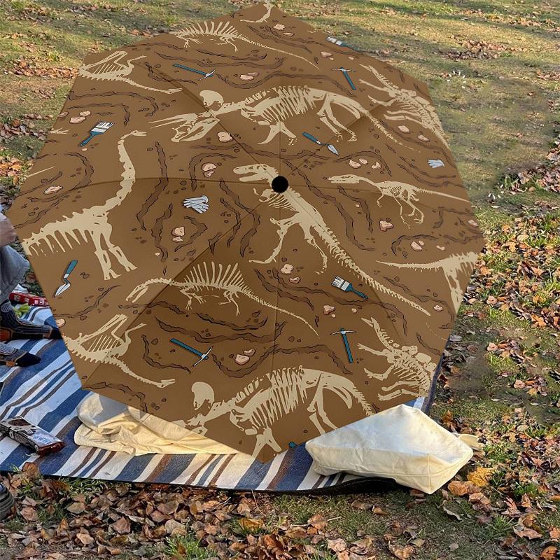 1 szt. Wykopaliska skamieniałości dinozaurów Parasol - 8-żebrowy Wzmocniony Przenośny Składany Podróżny Odpowiedni na Wszystkie Pory Roku Zewnętrzne Codzienne Użytkowanie -J0358