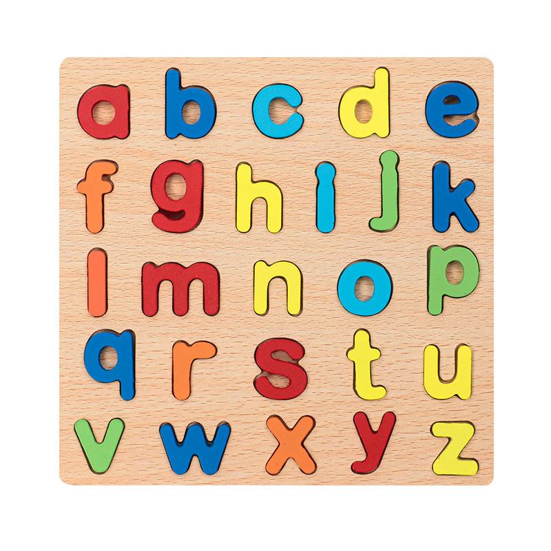 Kids Alphabetic Arithmetic Number Geometric Shapes Wooden Puzzle Montessori Preschool Learning Educational Game Toy for Children