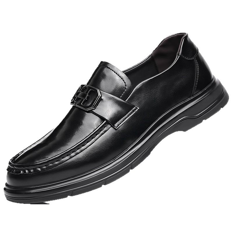 2025 autumn and winter leather shoes soft leather men's shoes soft soles men's business casual shoes summer English leather shoes