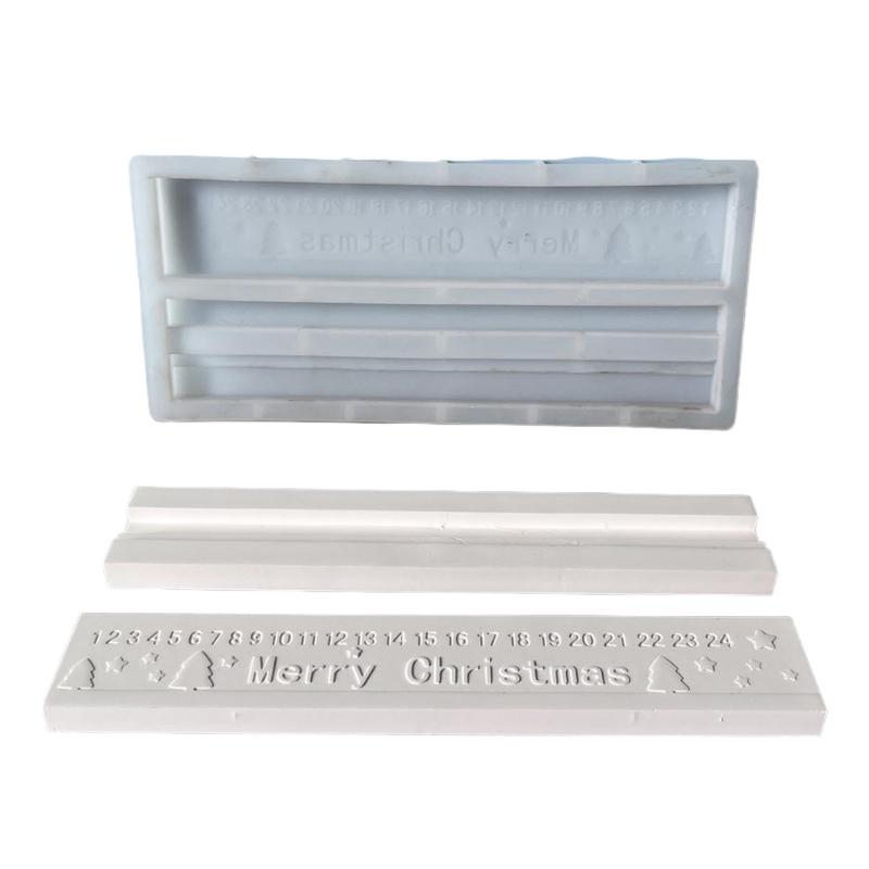 Christmas Countdown Calendar Silicone Mold Food Grade Reusable Baking Crafting Supplies Suitable for Holiday Decorations