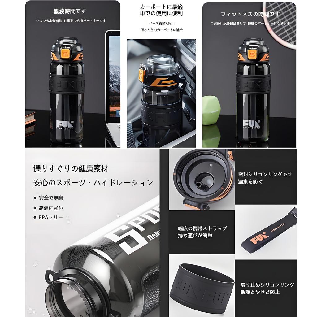 IOLOYU 750ml Water Bottle with Straw, Kids' Lightweight Plastic Bottle, Clear, Stylish, Easy To Clean, Sports Bottle for Boys, Girls, and Adults,