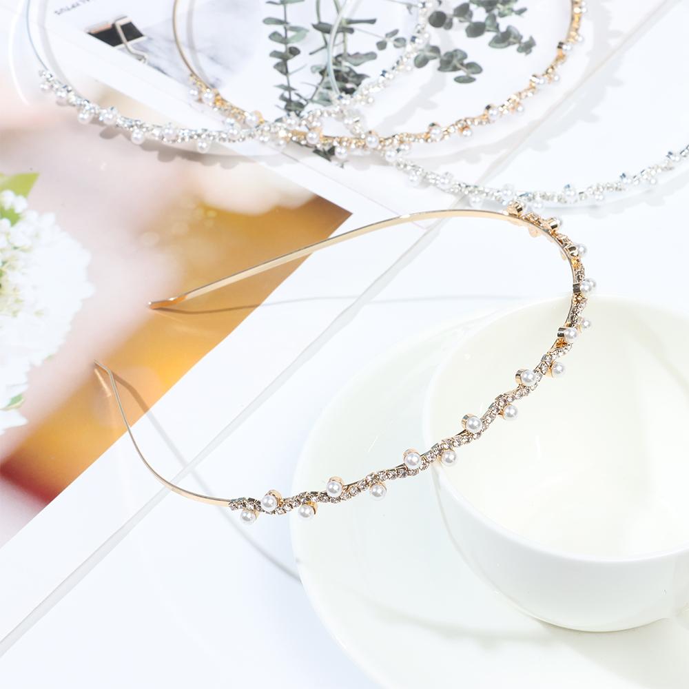 Accessoires Schmuck Damen Haarreif Kristall Strass Haarreif Hochzeitsparty Perlenwellen-Haarreif