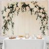 2D Elegant Neutral Floral Arch Backdrop, 2D Flat Printing Banner for Engagement & Photoshoot