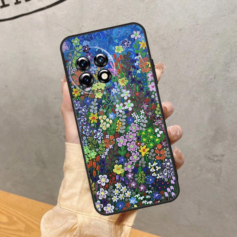 Colourful Flower Painting Art Case For OnePlus 15 15R 13R 13 13T 12 12R 11 10 9 Pro 10T Nord 5 CE 4 2 3 Lite N20 N30 Cover