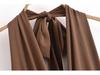 2024 Winter Women's European & American Style Halter Neck Waist-Hugging Dress