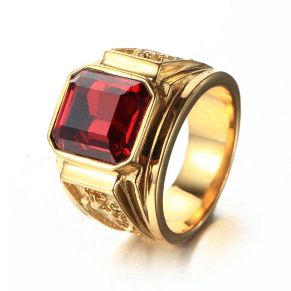 Colorful Gemstone Dragon Totem Men's Fashion Bracelet Ring