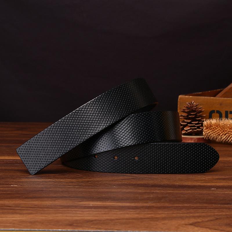 Headless Belt Men'S Genuine Leather First Layer Cowhide Belt Strip Trend No Buckle Smooth Buckle Belt Plate Buckle Belt No Buckle Head