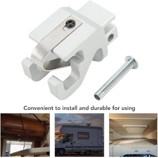 RV Awning Lower Rafter Claw, 2 Pcs RV Awning Rafter Rivet Heavy Duty Satin Aluminum Bracket for RVs Sunchaser II Awning